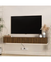 Streamdale Furniture 69" Led Floating Tv Stand Wall Mounted Entertainment Center for 55-65" Tv