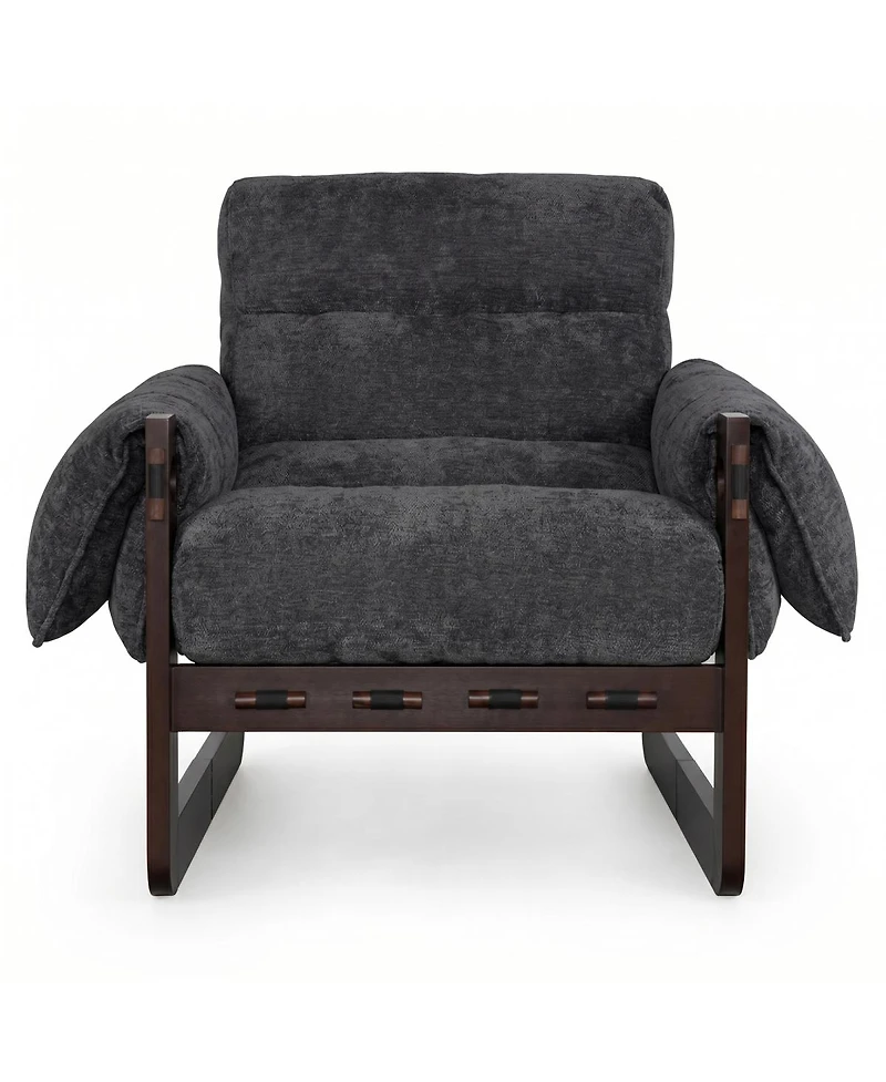 Streamdale Furniture Chenille Upholstered Accent Chair with Wooden Frame