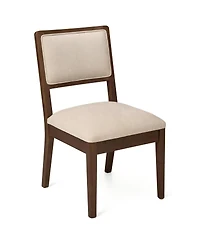 Streamdale Furniture Set of 2 Upholstered Rubber Wood Dining Chairs