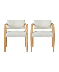 Streamdale Furniture Mid-Century Rubber Wood Dining Armchairs Set of 2