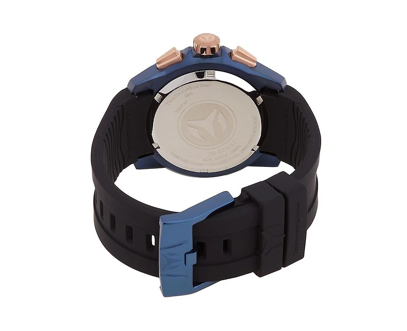 TechnoMarine UF6 Tm-621037 Men's 48mm Quartz Chronograph Watch - Gunmetal Dial, Silicone Strap