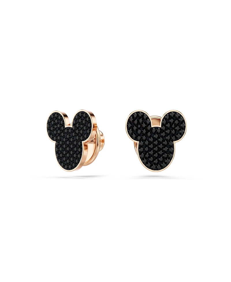 Swarovski Rose Gold-Tone Plated Black Crystals Earrings