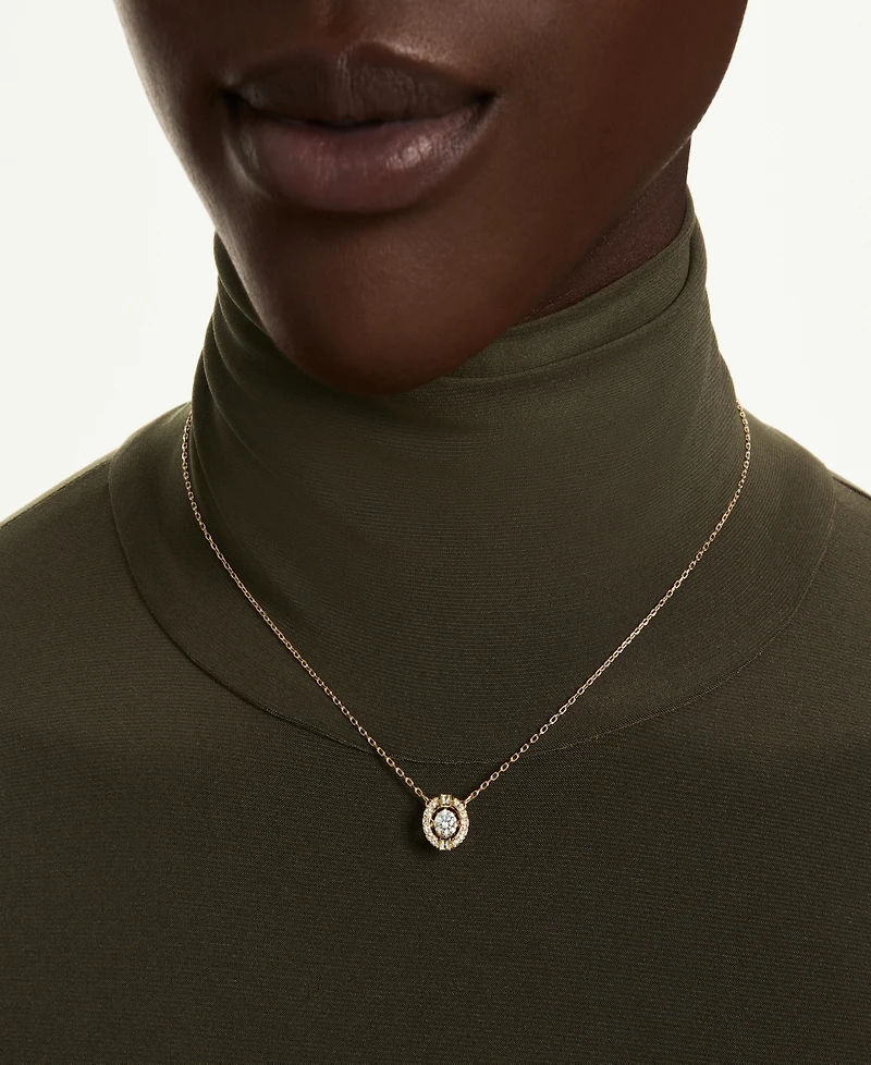 Swarovski Gold-Tone Plated White Crystals Necklace