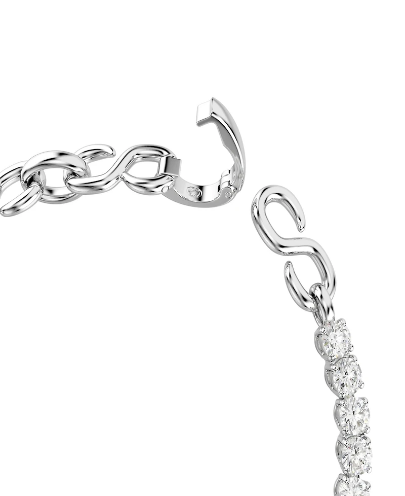 Swarovski Sterling Silver-Plated White Crystals Bracelet