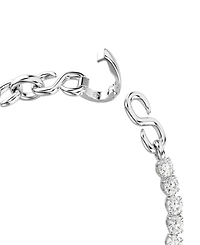 Swarovski Sterling Silver-Plated White Crystals Bracelet