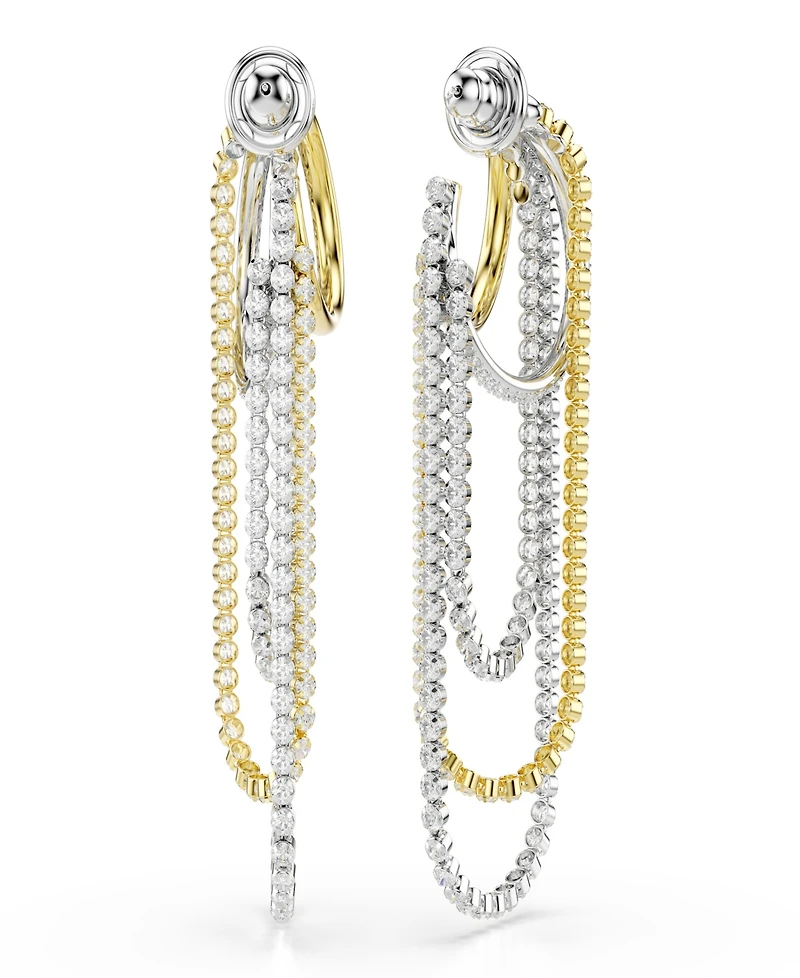Swarovski Gold-Tone and Sterling Silver-Plated White Crystals Earrings