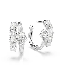 Swarovski Sterling Silver-Plated White Crystals Earrings
