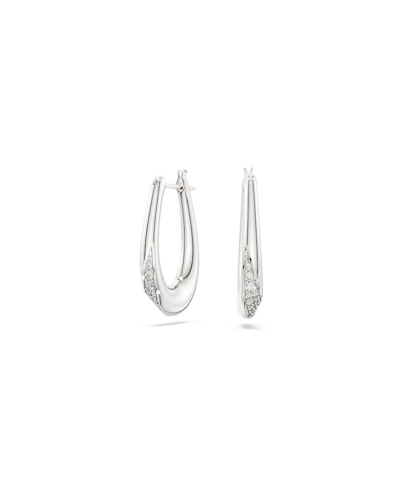 Swarovski Sterling Silver-Plated White Crystals Earrings