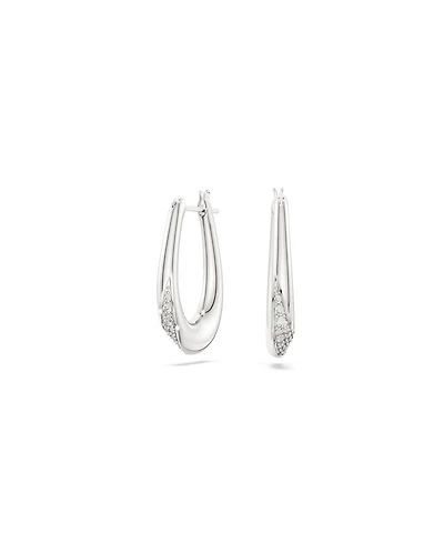 Swarovski Sterling Silver-Plated White Crystals Earrings