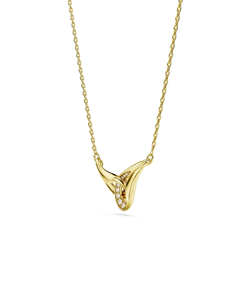 Swarovski Gold-Tone and Sterling Silver-Plated White Crystals Necklace