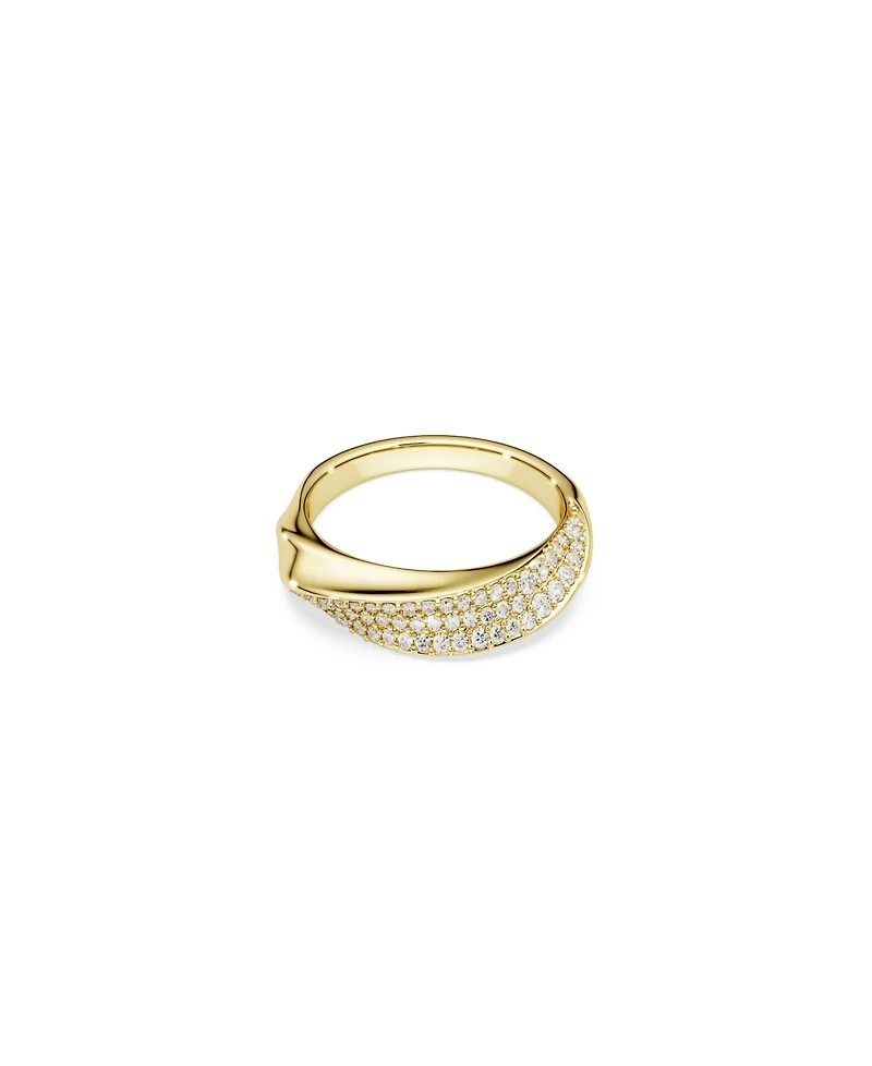 Swarovski Gold-Tone and Sterling Silver-Plated White Crystals Ring