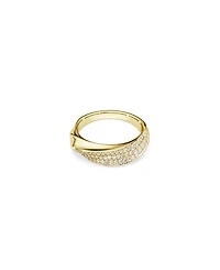 Swarovski Gold-Tone and Sterling Silver-Plated White Crystals Ring