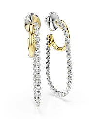 Swarovski Gold-Tone and Sterling Silver-Plated White Crystals Earrings