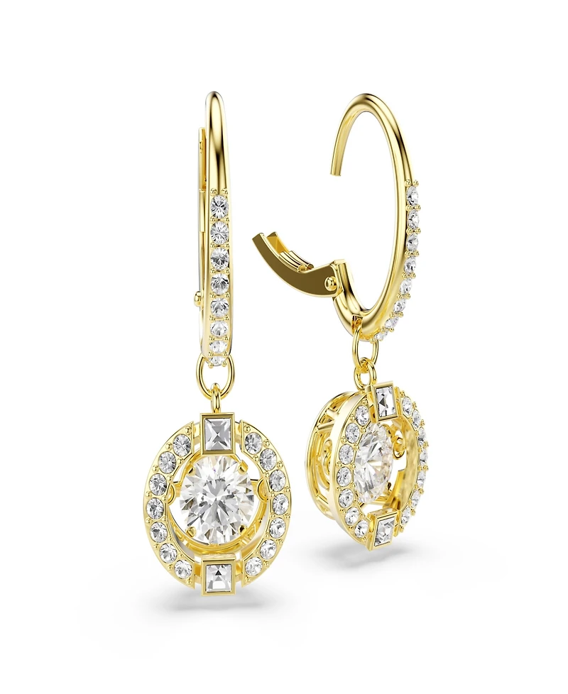 Swarovski Gold-Tone Plated White Crystals Earrings