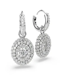 Swarovski Sterling Silver-Plated White Crystals Earrings