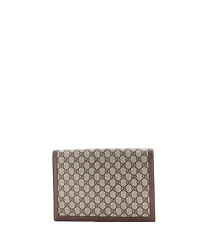 Pre-Owned Gucci Large Ophidia Flap Clutch Gg Coated Canvas