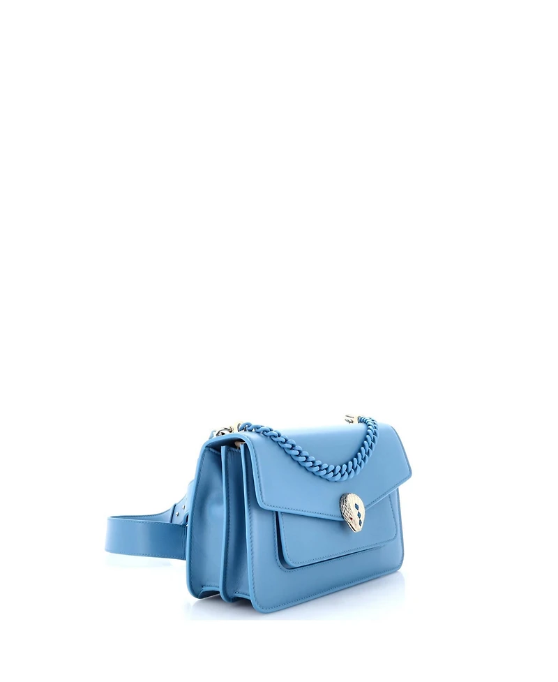 Pre-Owned Bvlgari Medium Serpenti Forever Maxi Chain Crossbody Bag Leather