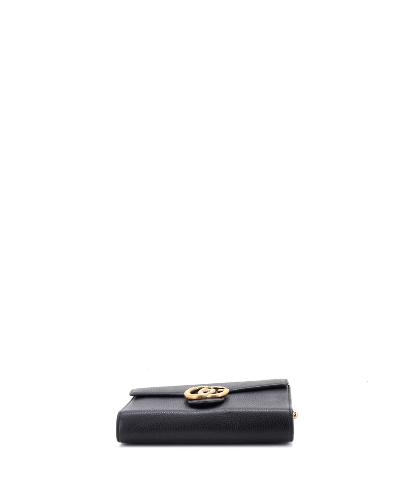 Pre-Owned Gucci Mini Gg Marmont Chain Wallet Leather