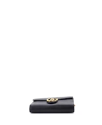 Pre-Owned Gucci Mini Gg Marmont Chain Wallet Leather