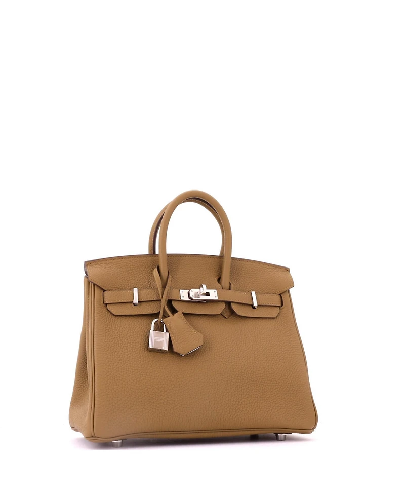 Pre-Owned Hermes Birkin 25 Handbag Verso Togo with Palladium Hardware