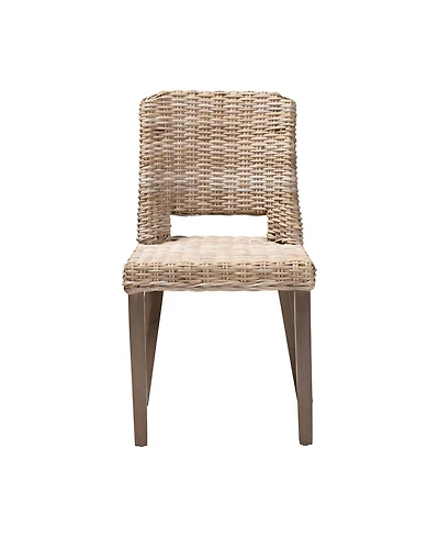 bali & pari Magy 32.9" Rattan Modern Bohemian Dining Chair