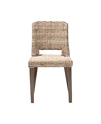 bali & pari Magy 32.9" Rattan Modern Bohemian Dining Chair