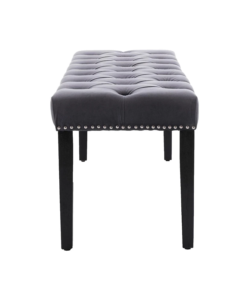 Streamdale Furniture Heng Ming Velvet Tufted Ottoman Dining Bench