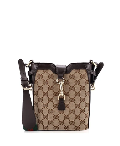 Pre-Owned Gucci Mini Bucket Bag Gg Canvas with Leather