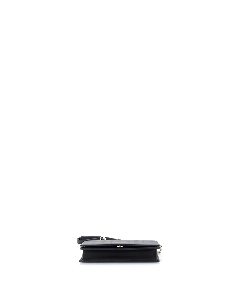 Pre-Owned Bvlgari Logo Infinitum Chain Wallet Embossed Leather