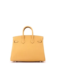 Pre-Owned Hermes Birkin 25 Handbag Yellow Togo with Palladium Hardware