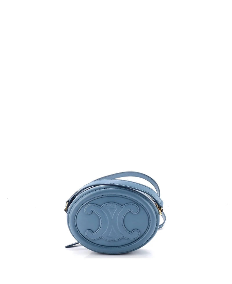 Pre-Owned Celine Mini Triomphe Oval Crossbody Bag Leather