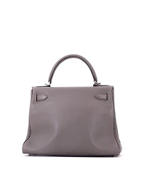 Pre-Owned HERMES Kelly Handbag Clemence with Palladium Hardware
