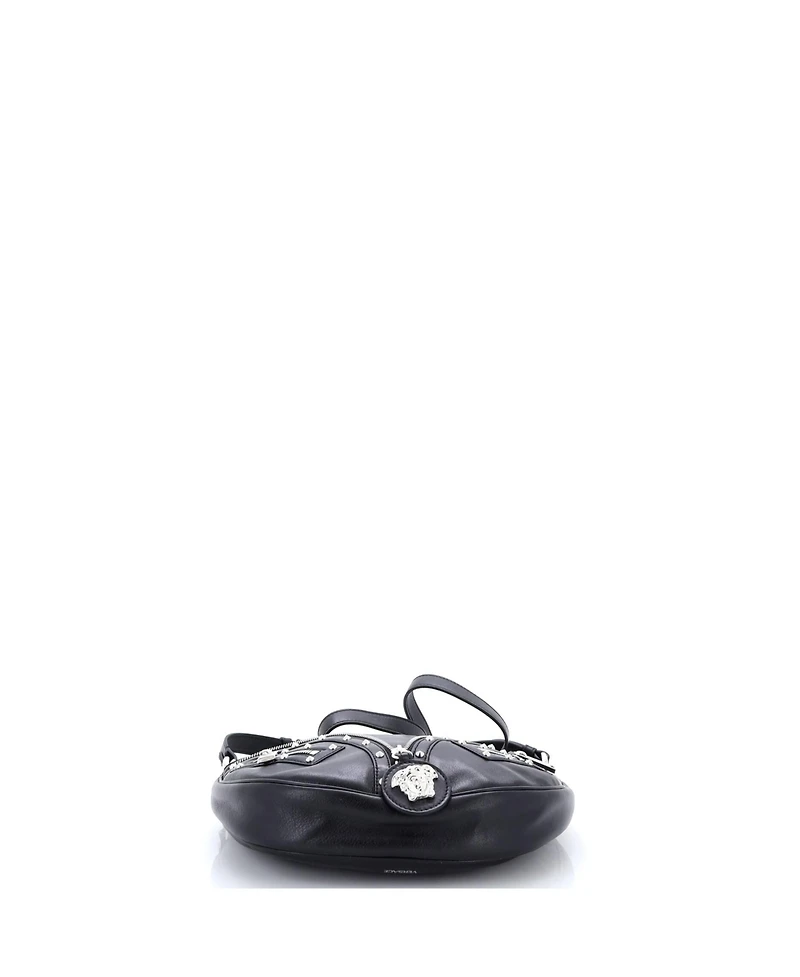 Pre-Owned Versace Small Repeat Hobo Studded Leather