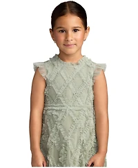 Mac Duggal Big Girls Ruffle Mesh Midi Dress