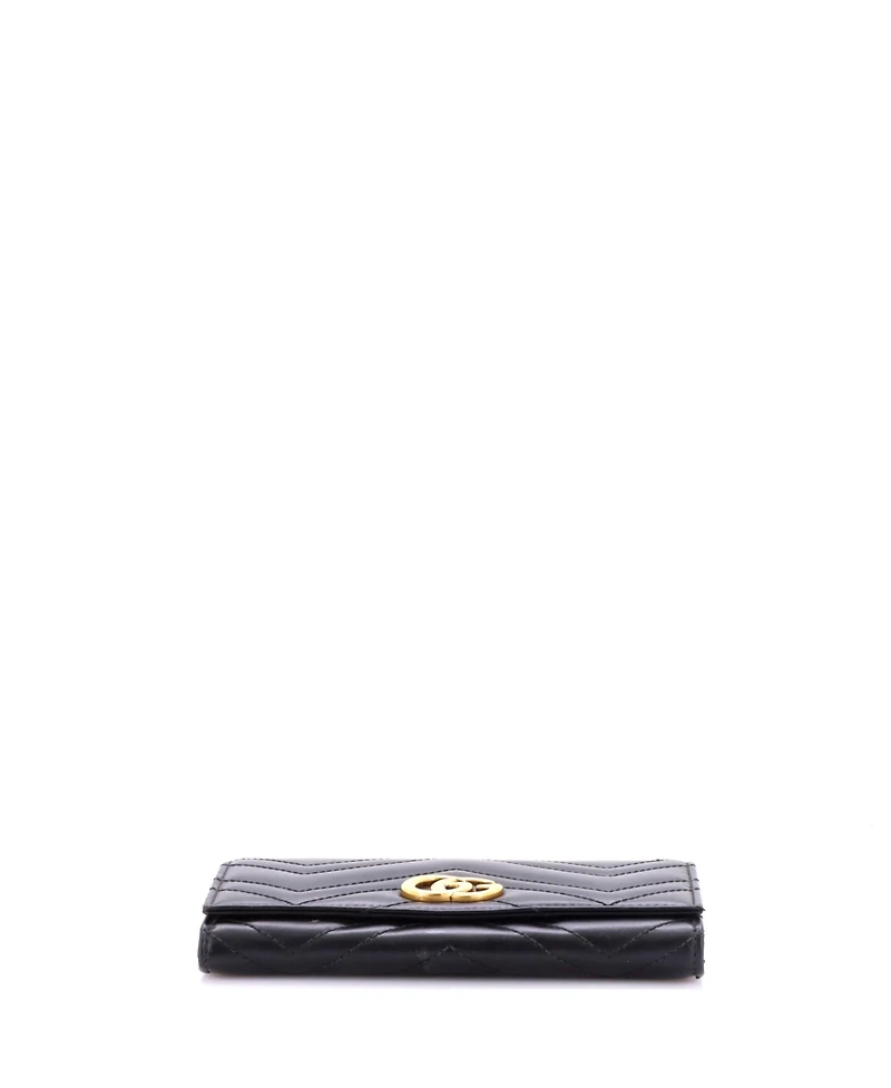 Pre-Owned Gucci Gg Marmont Continental Wallet Matelasse Leather