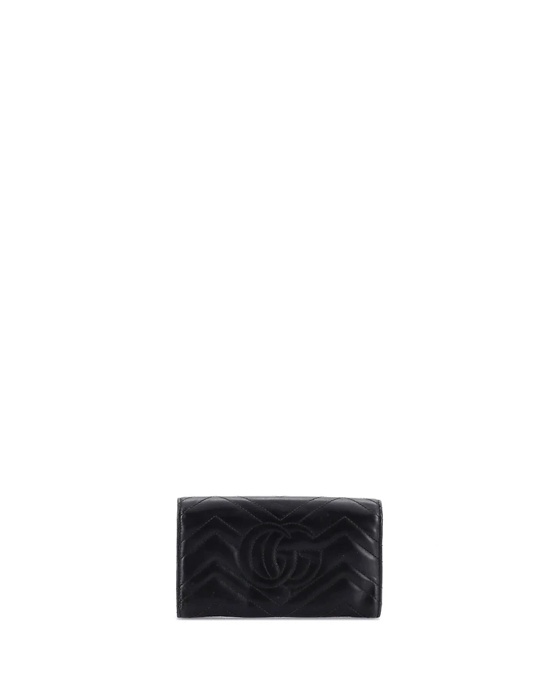Pre-Owned Gucci Gg Marmont Continental Wallet Matelasse Leather