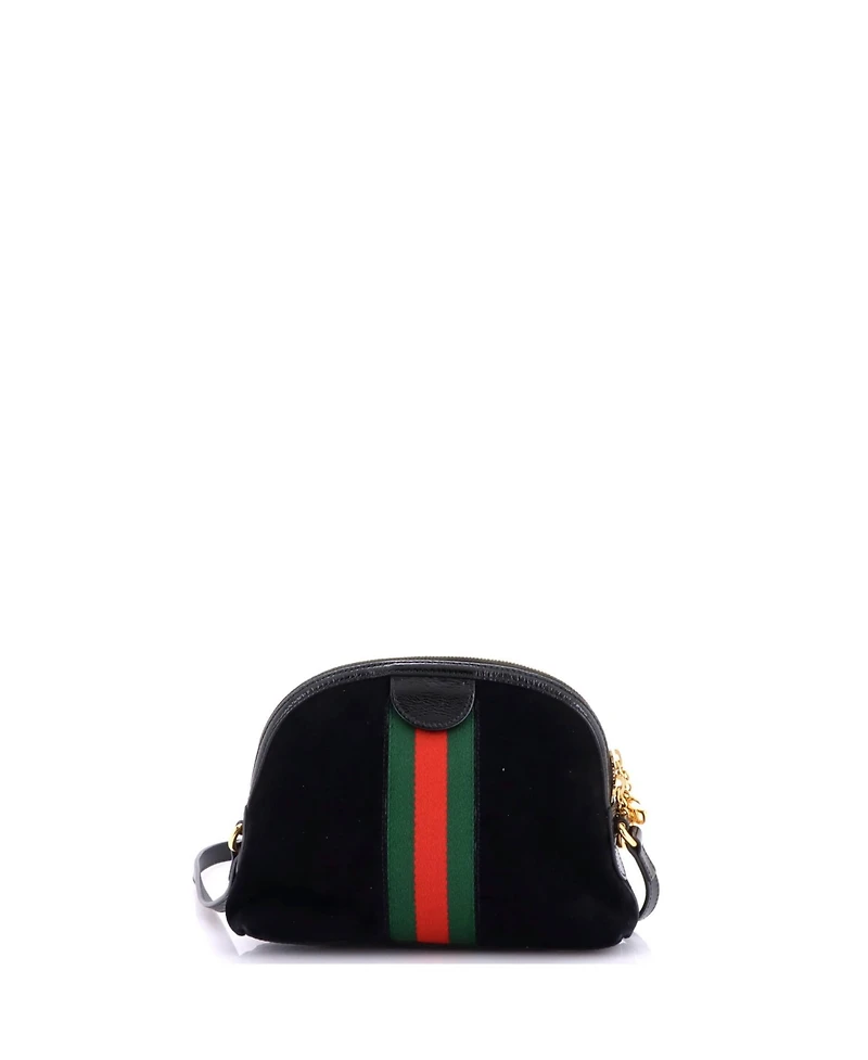 Pre-Owned Gucci Small Ophidia Dome Shoulder Bag Suede