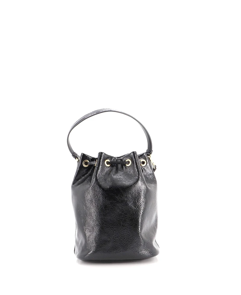 Pre-Owned Prada Small Drawstring Pocket Bucket Bag Patent