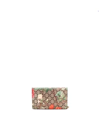 Pre-Owned Gucci Chain Wallet Tian Print Gg Coated Canvas