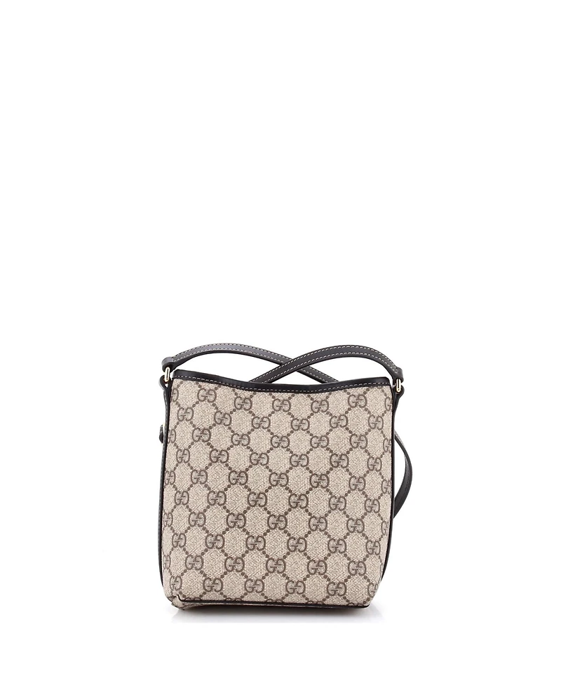 Pre-Owned Gucci Small Gg Emblem Bucket Bag Gg Coated Canvas