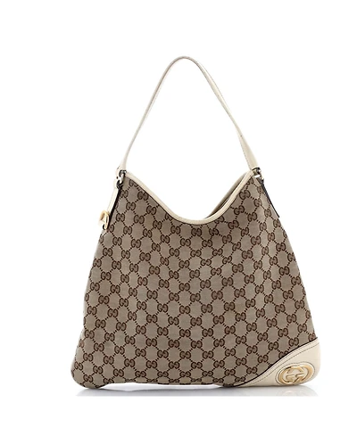 Pre-Owned Gucci Medium New Britt Hobo Gg Canvas