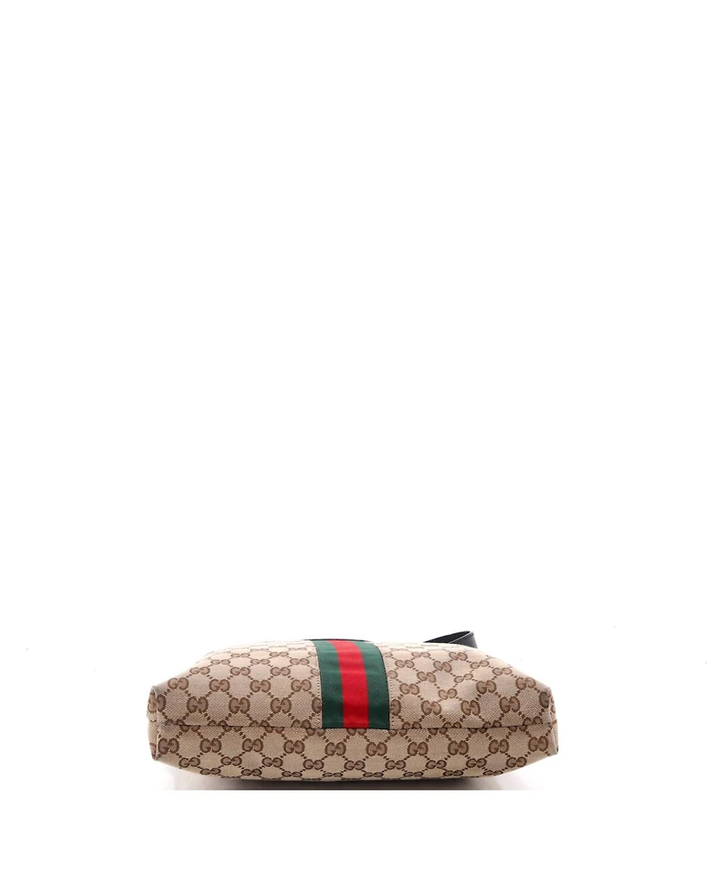 Pre-Owned Gucci Small Front Pocket Web Messenger Gg Canvas