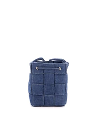 Pre-Owned Bottega Veneta Small Cassette Bucket Bag Maxi Intrecciato Denim