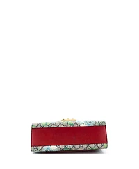 Pre-Owned Gucci Medium Padlock Shoulder Bag Blooms Print Gg Coated Canvas