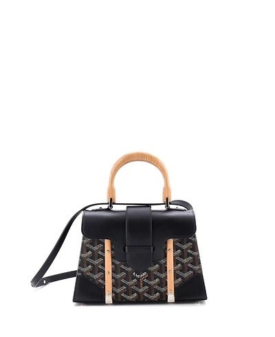 Pre-Owned Goyard Mini Structured Saigon Top Handle Bag Coated Canvas with Leather