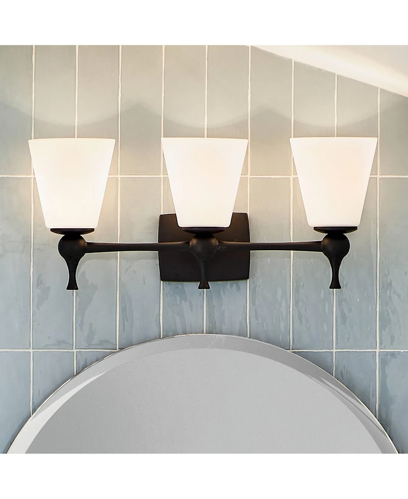 Kichler Cosabella 24" Wide 3-Light Black and Opal Glass Bath Light