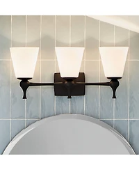 Kichler Cosabella 24" Wide 3-Light Black and Opal Glass Bath Light