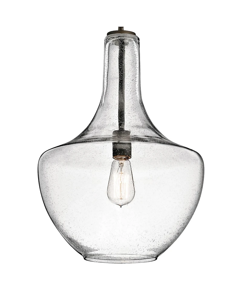 Kichler Everly 13 3/4"W Olde Bronze Clear Seedy Glass Pendant Light