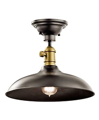 Kichler Cobson 12" Wide Bronze Rustic Industrial Dome Pendant Light