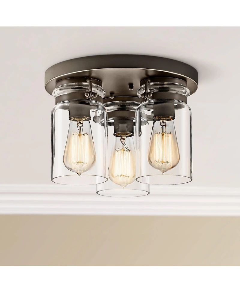 Kichler Brinley 11" Wide Olde Bronze 3-Light Ceiling Light